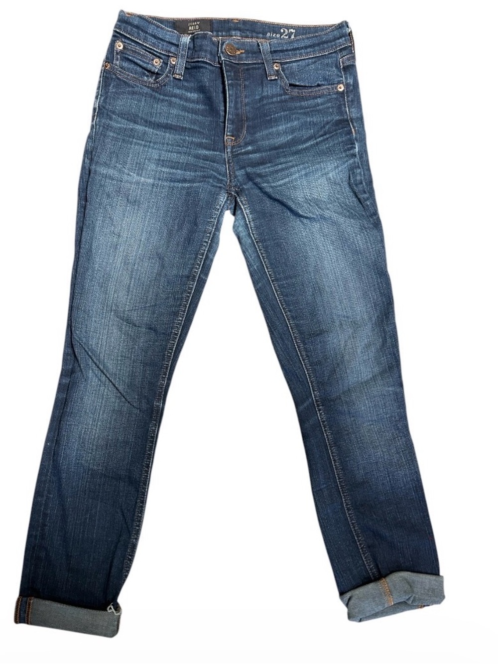 J. Crew Sz 27 Reid Classic Dark Wash Straight Crop Jeans